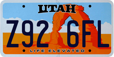UT license plate Z926FL