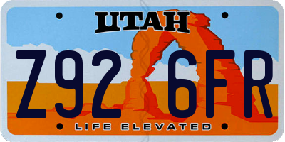UT license plate Z926FR