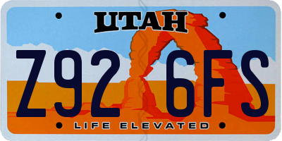 UT license plate Z926FS