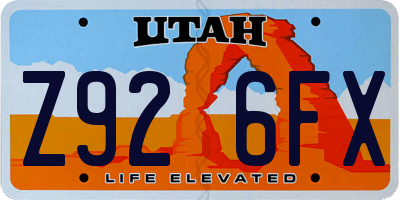 UT license plate Z926FX