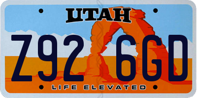 UT license plate Z926GD