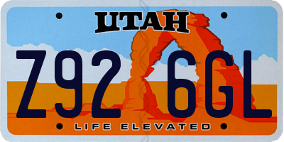 UT license plate Z926GL