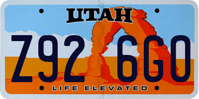 UT license plate Z926GO