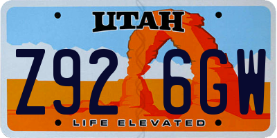 UT license plate Z926GW