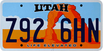 UT license plate Z926HN