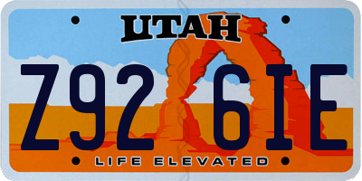 UT license plate Z926IE