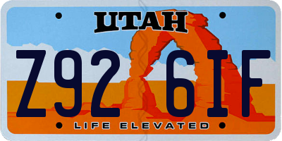 UT license plate Z926IF