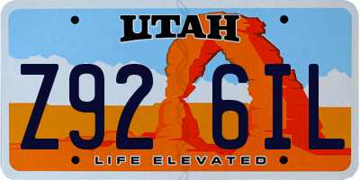 UT license plate Z926IL