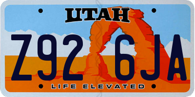 UT license plate Z926JA