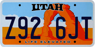 UT license plate Z926JT