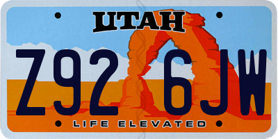 UT license plate Z926JW