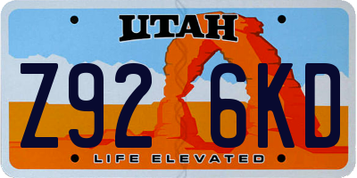 UT license plate Z926KD