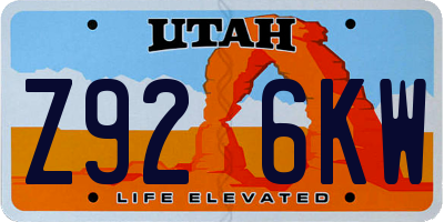 UT license plate Z926KW