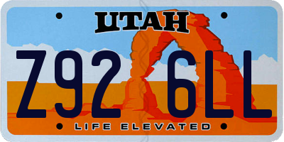 UT license plate Z926LL