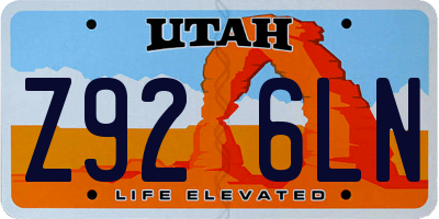 UT license plate Z926LN