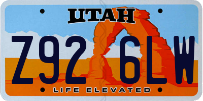 UT license plate Z926LW