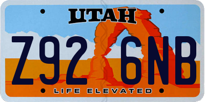 UT license plate Z926NB