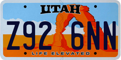 UT license plate Z926NN