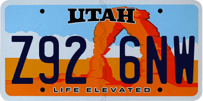 UT license plate Z926NW