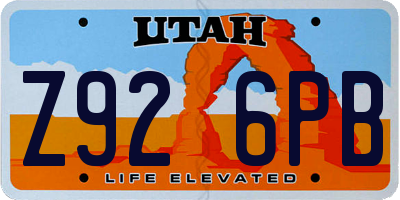 UT license plate Z926PB