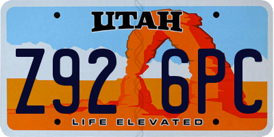 UT license plate Z926PC