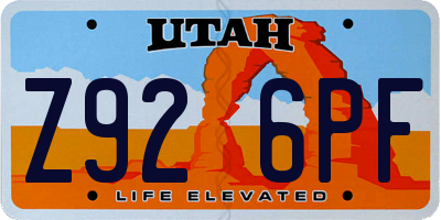 UT license plate Z926PF