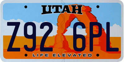 UT license plate Z926PL
