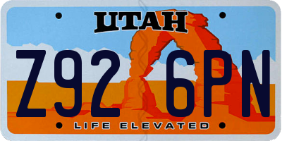 UT license plate Z926PN