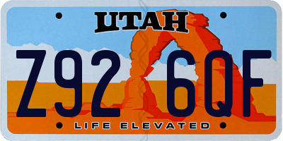 UT license plate Z926QF