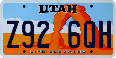UT license plate Z926QH