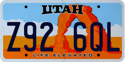 UT license plate Z926QL