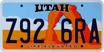 UT license plate Z926RA
