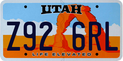 UT license plate Z926RL