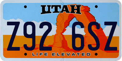 UT license plate Z926SZ