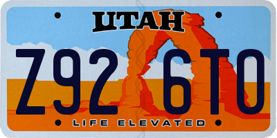 UT license plate Z926TO