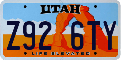 UT license plate Z926TY