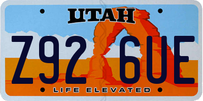 UT license plate Z926UE