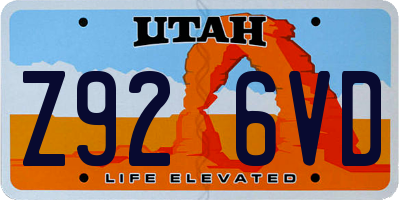 UT license plate Z926VD