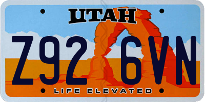 UT license plate Z926VN