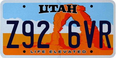 UT license plate Z926VR