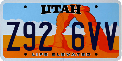 UT license plate Z926VV