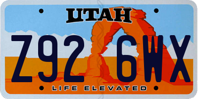 UT license plate Z926WX