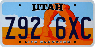 UT license plate Z926XC