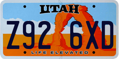 UT license plate Z926XD