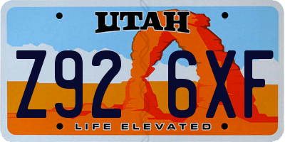 UT license plate Z926XF