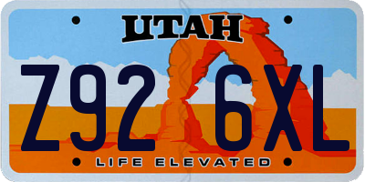 UT license plate Z926XL