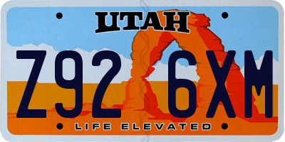 UT license plate Z926XM
