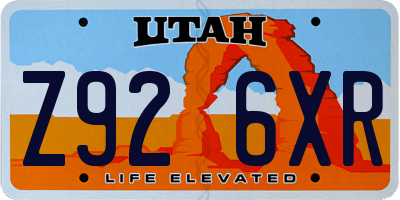 UT license plate Z926XR