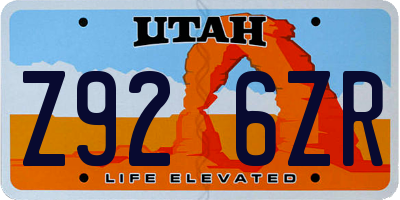 UT license plate Z926ZR