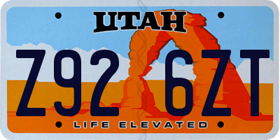 UT license plate Z926ZT